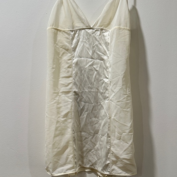 ZARA Lingerie Satin Slip Dress - Size Small - Ivory White - Picture 6 of 8